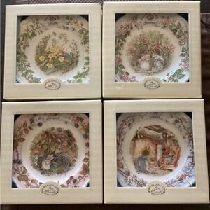 Set of 4 Royal Doulton “Brambly Hedge” Collection 8” Bone China Plates